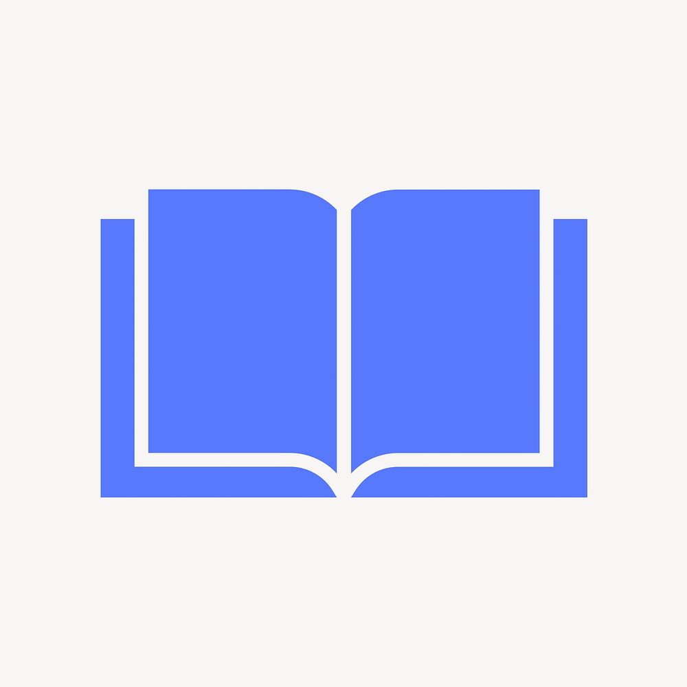 Open book, education icon, flat graphic