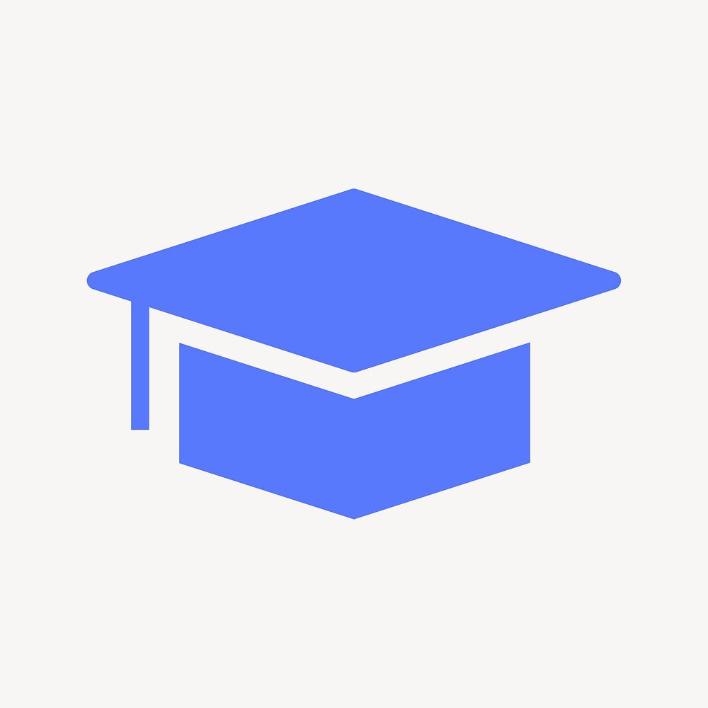 Graduation cap, education icon, flat graphic psd