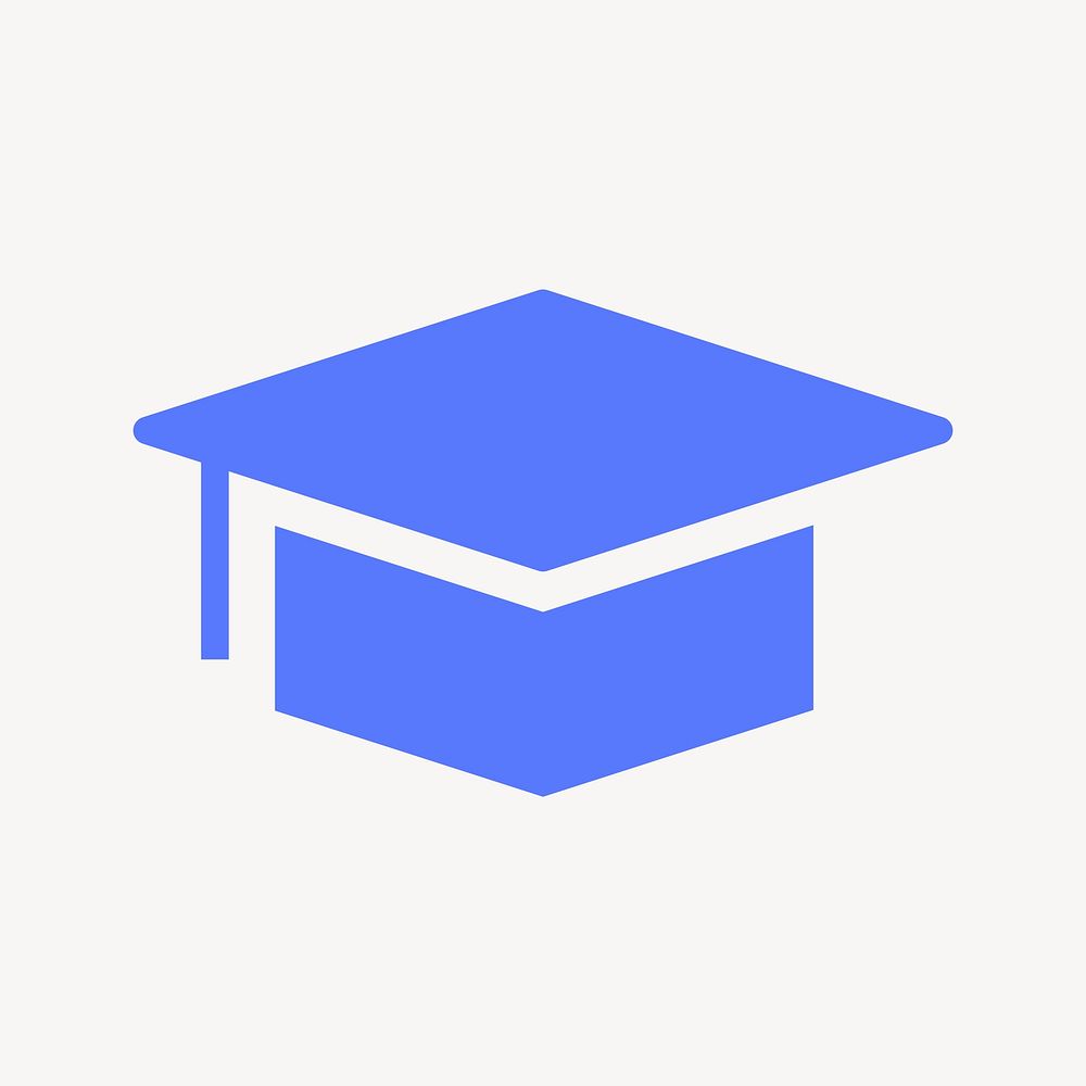 Graduation cap, education icon, flat graphic vector
