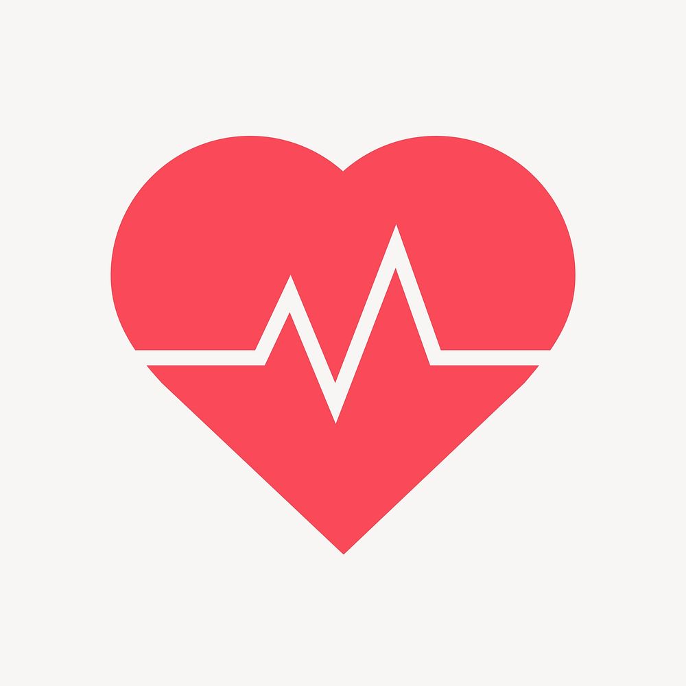 Heartbeat, health icon, flat graphic vector