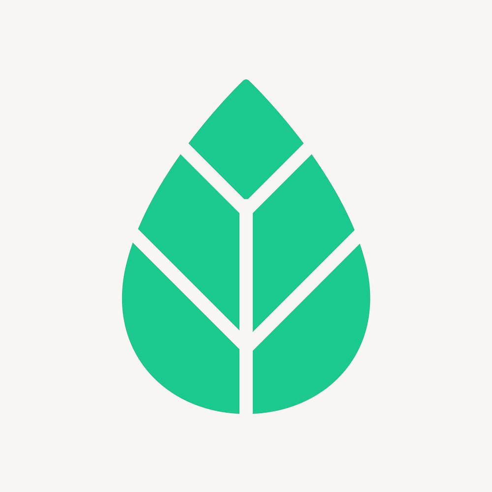 Leaf, environment icon, flat graphic vector