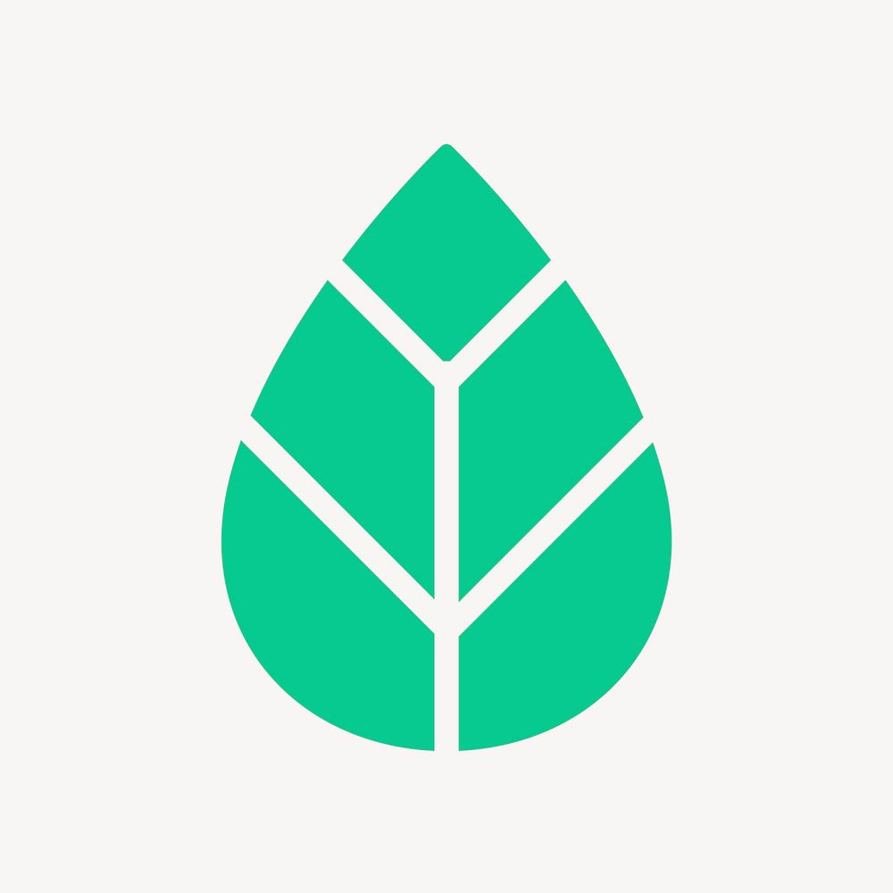 Leaf, environment icon, flat graphic psd