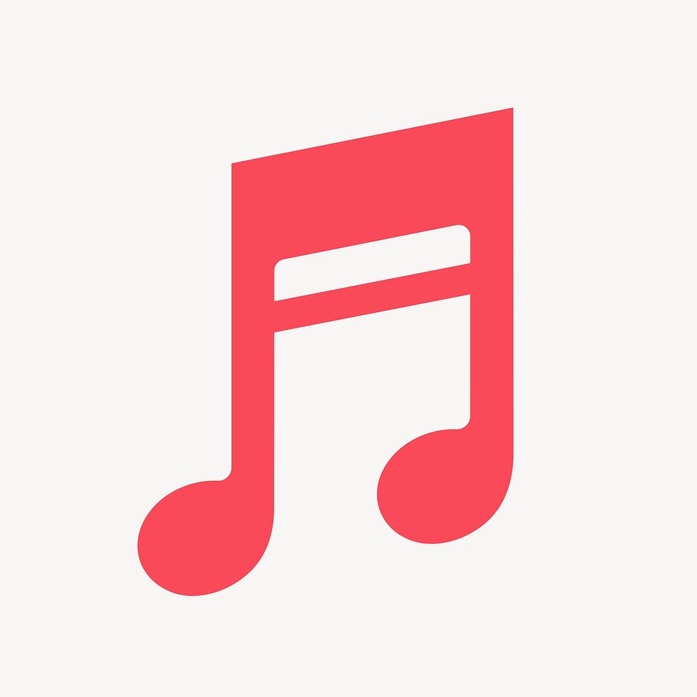 Music note app icon, flat graphic