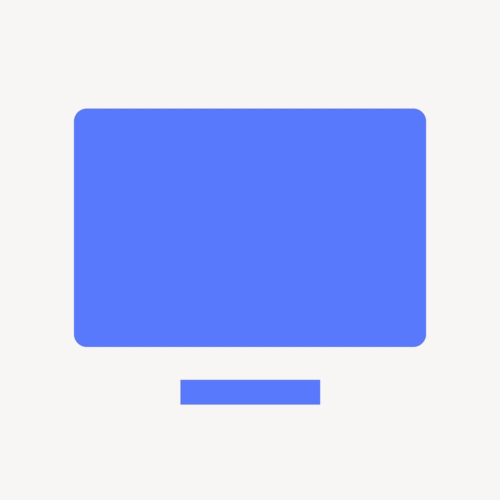 Computer screen icon, flat graphic vector