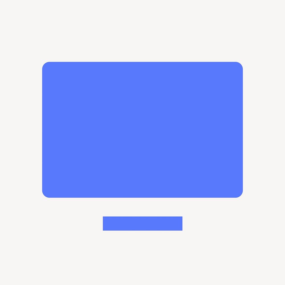 Computer screen icon, flat graphic