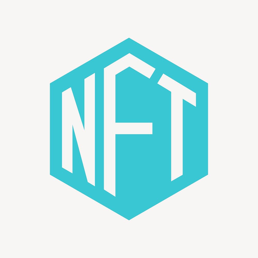 NFT  cryptocurrency icon, flat graphic psd