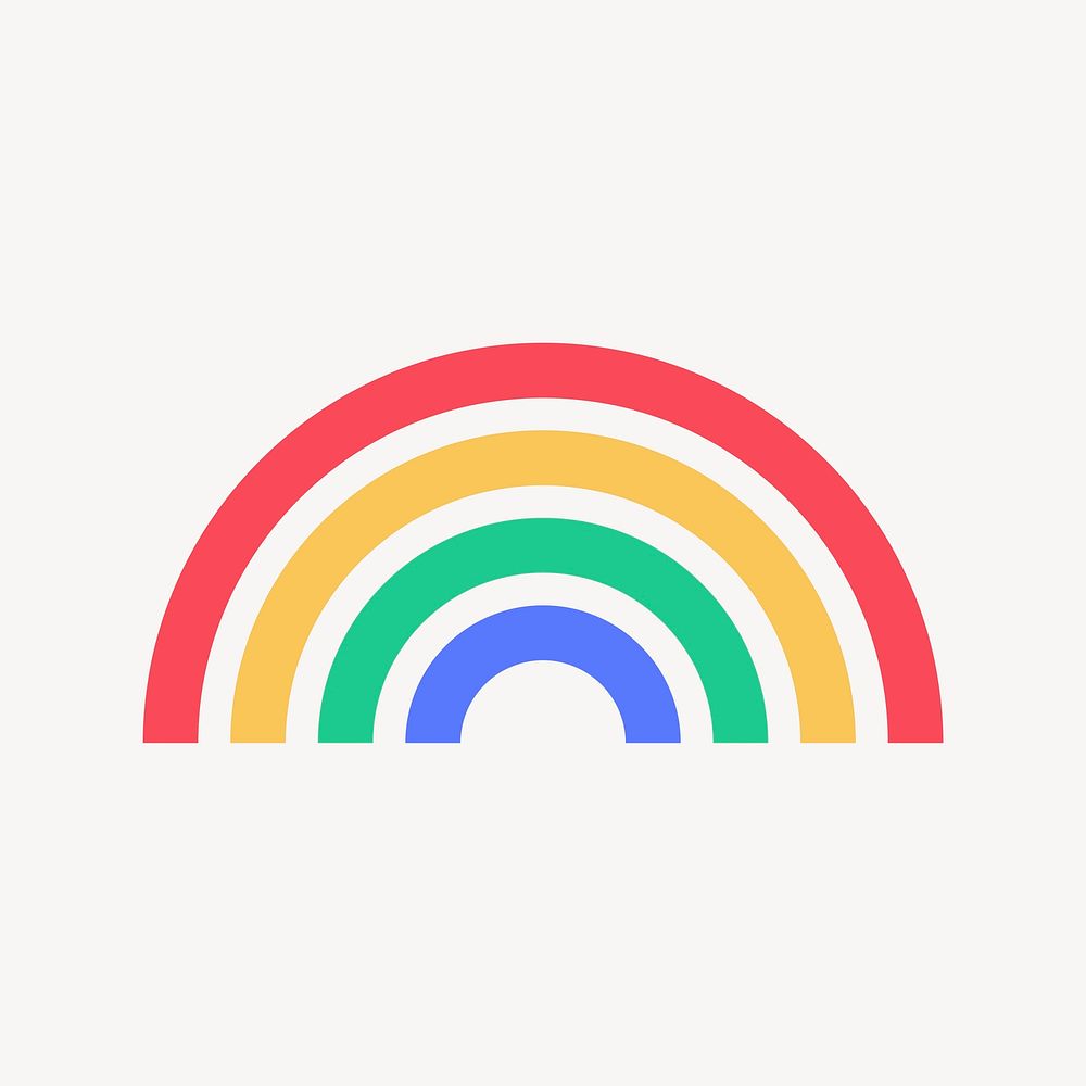 Rainbow icon, flat graphic