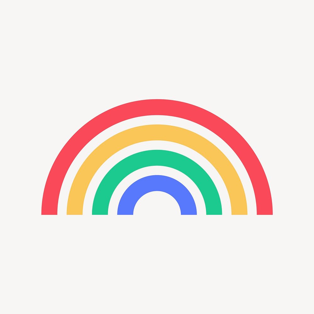 Rainbow icon, flat graphic vector