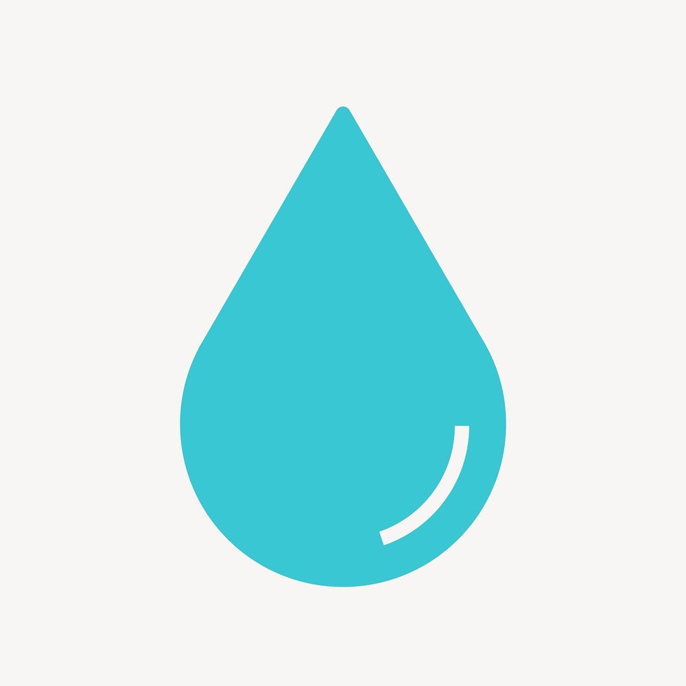 Water drop, environment icon, flat graphic vector