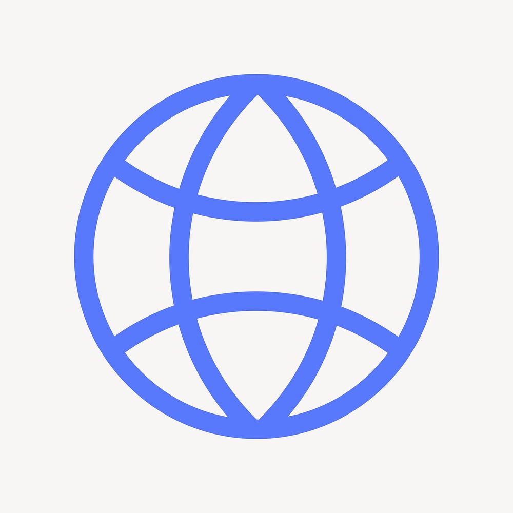 Globe grid icon, flat graphic vector