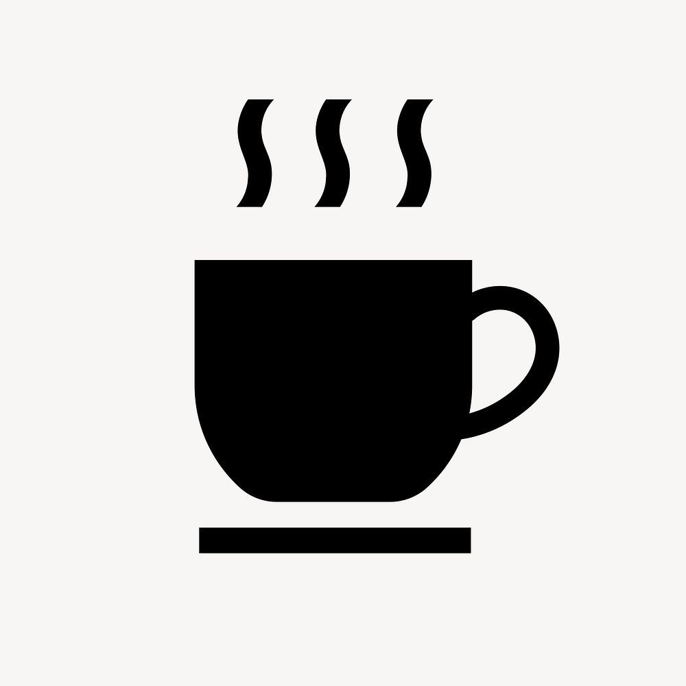 Coffee mug, cafe icon, flat graphic