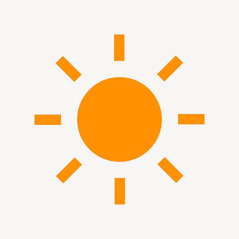 Sun, weather icon, flat graphic psd