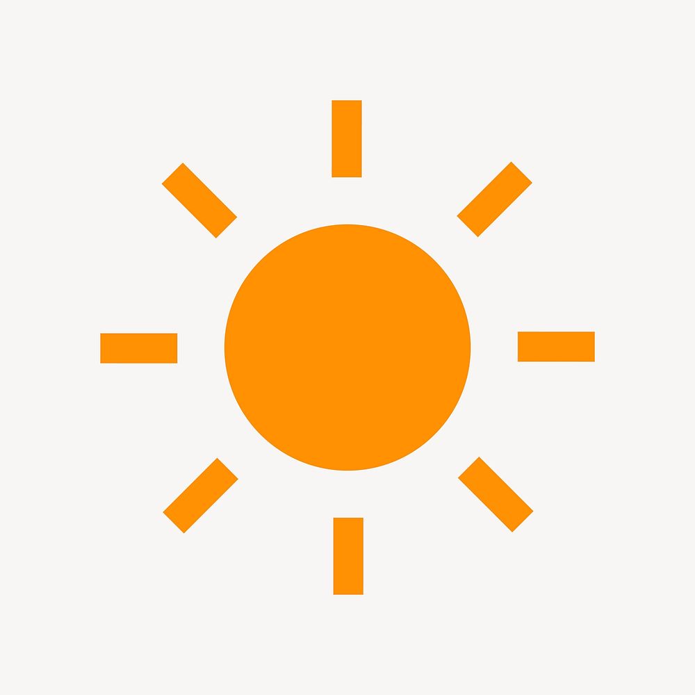 Sun, weather icon, flat graphic vector