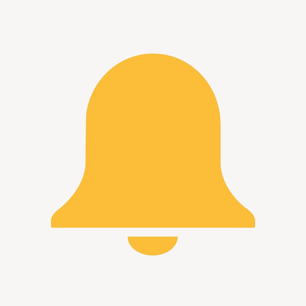 Bell, notification icon, flat graphic vector