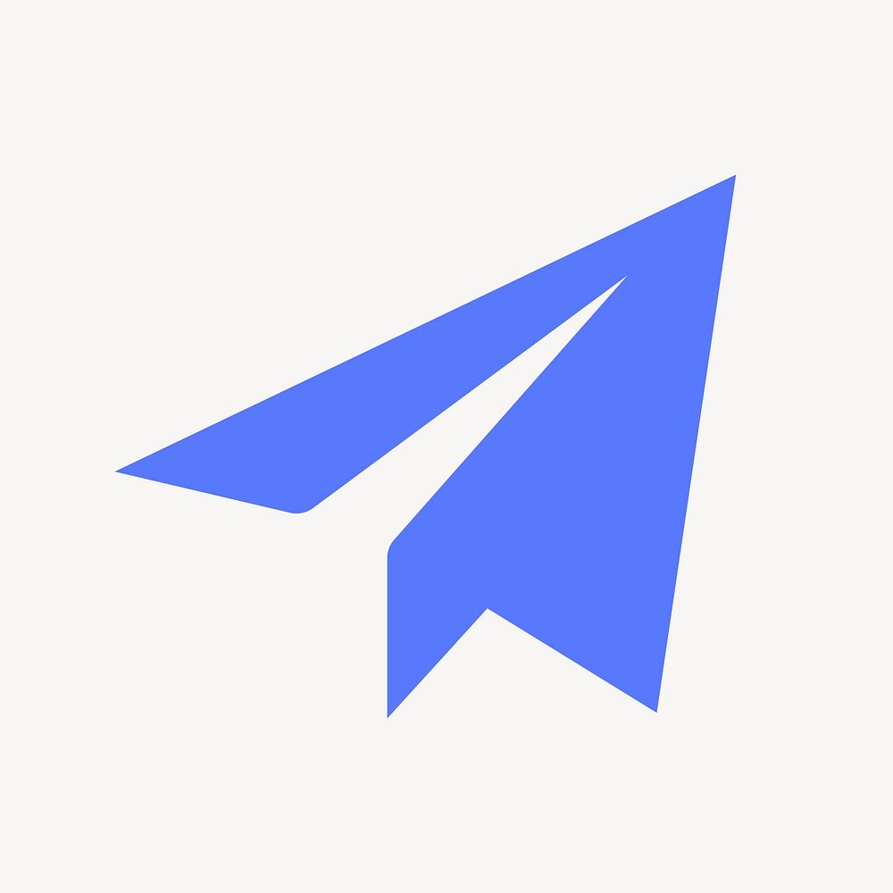 Paper plane messenger icon, flat graphic vector
