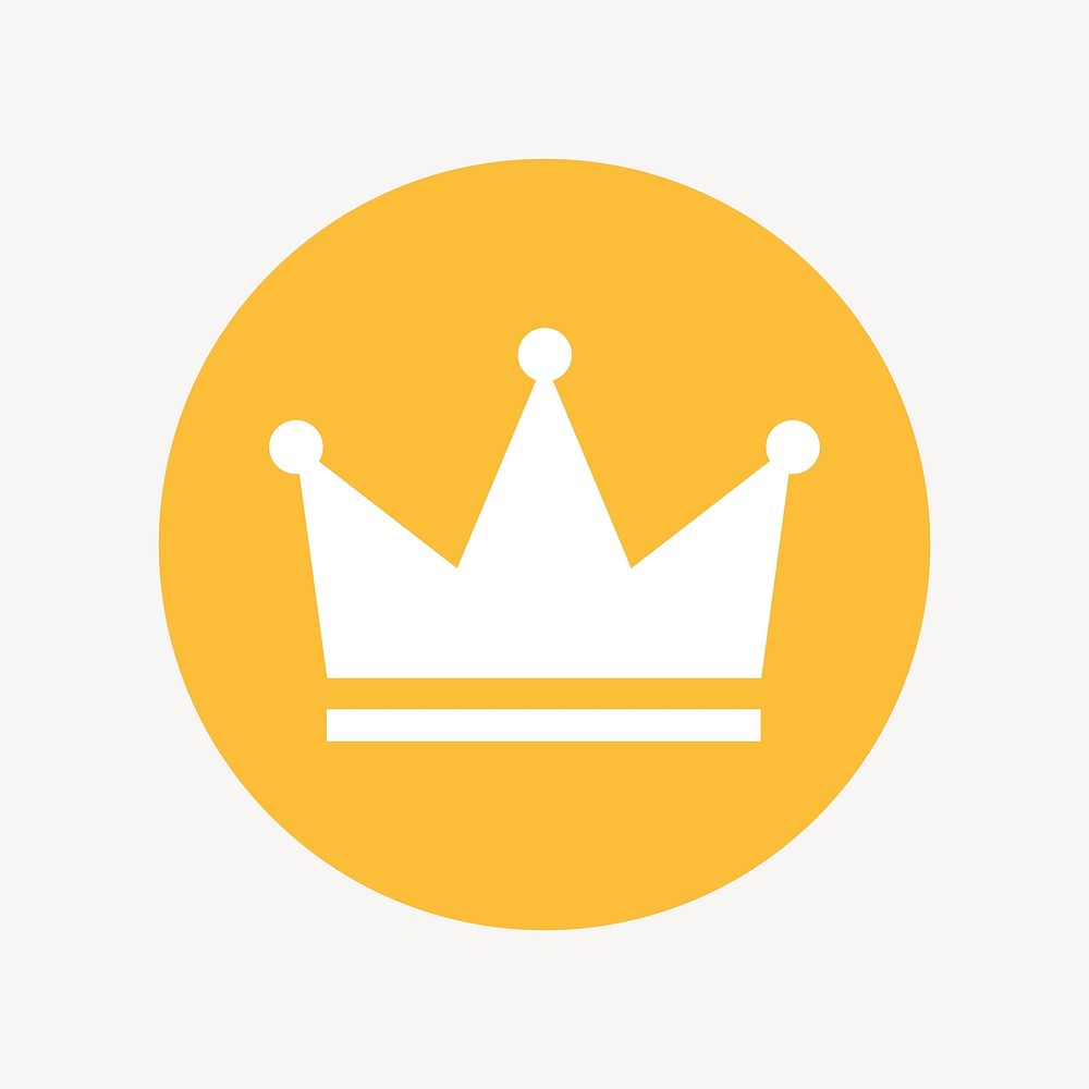 Crown ranking icon, flat graphic vector