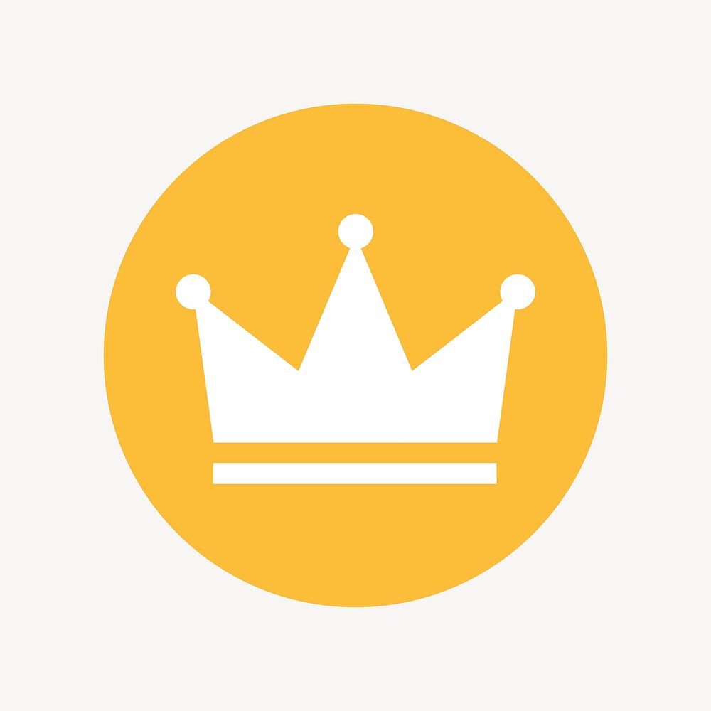 Crown ranking icon, flat graphic