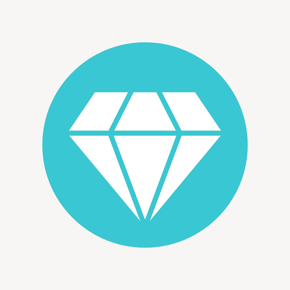 Diamond shape icon, flat graphic psd
