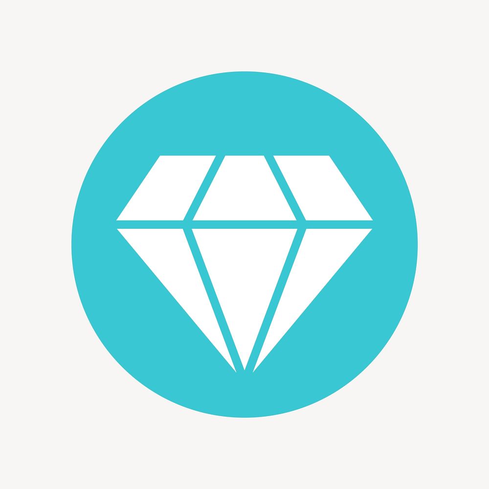 Diamond shape icon, flat graphic vector
