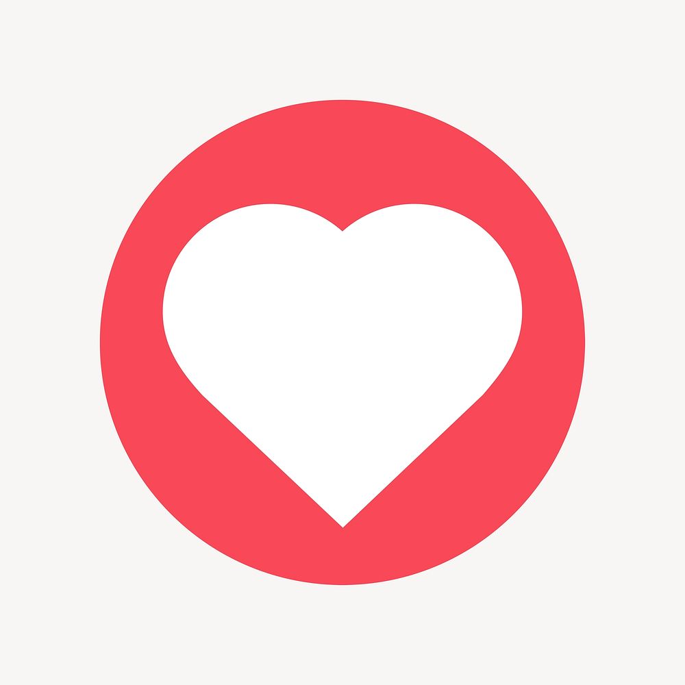 Heart shape icon, flat graphic