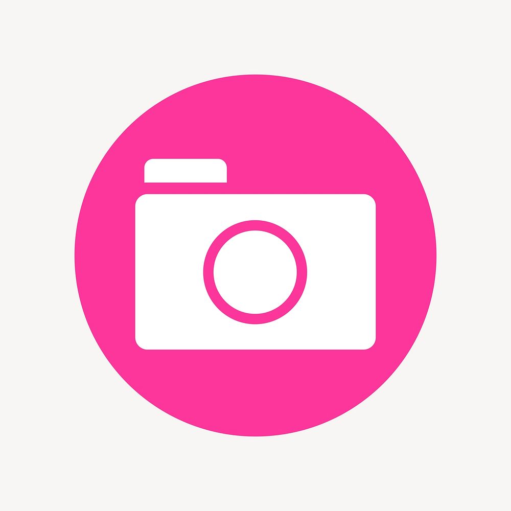 Camera app icon, flat graphic vector