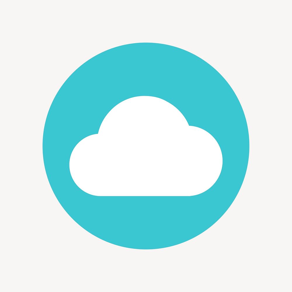 Cloud storage icon, flat graphic psd