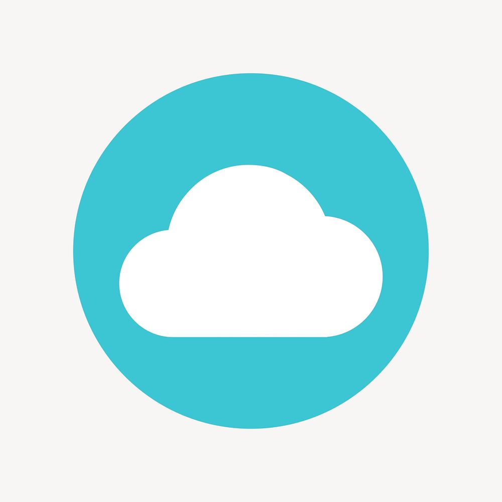 Cloud storage icon, flat graphic
