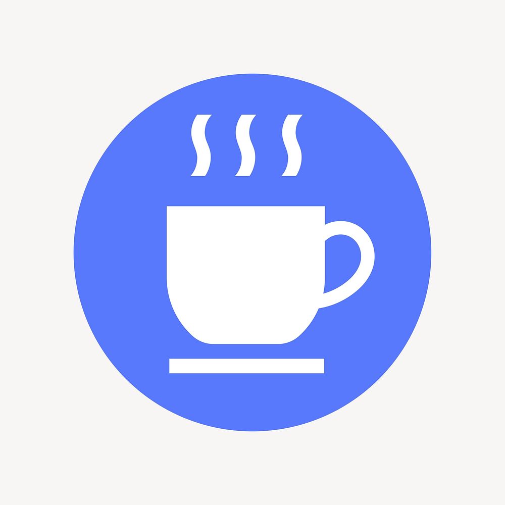 Coffee mug, cafe icon, flat graphic psd