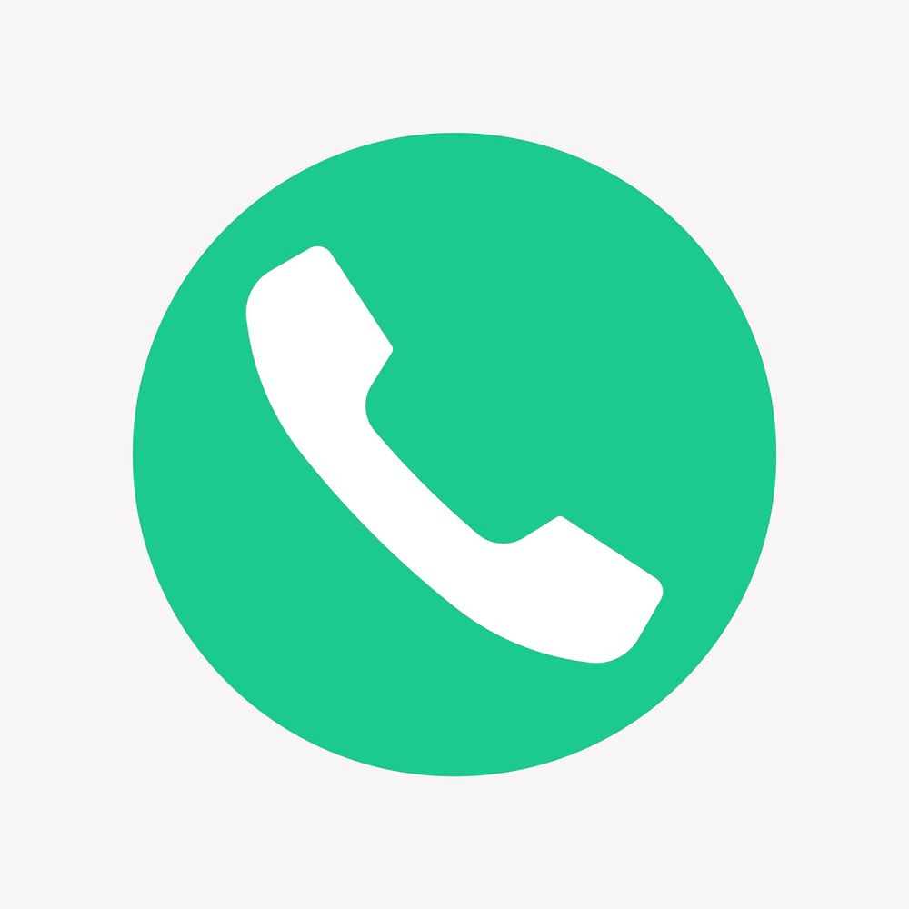 Phone call app icon, flat graphic vector