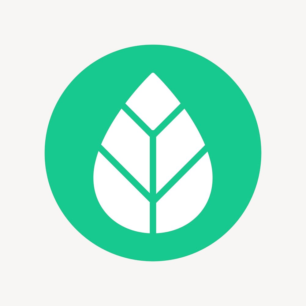 Leaf, environment icon, flat graphic psd