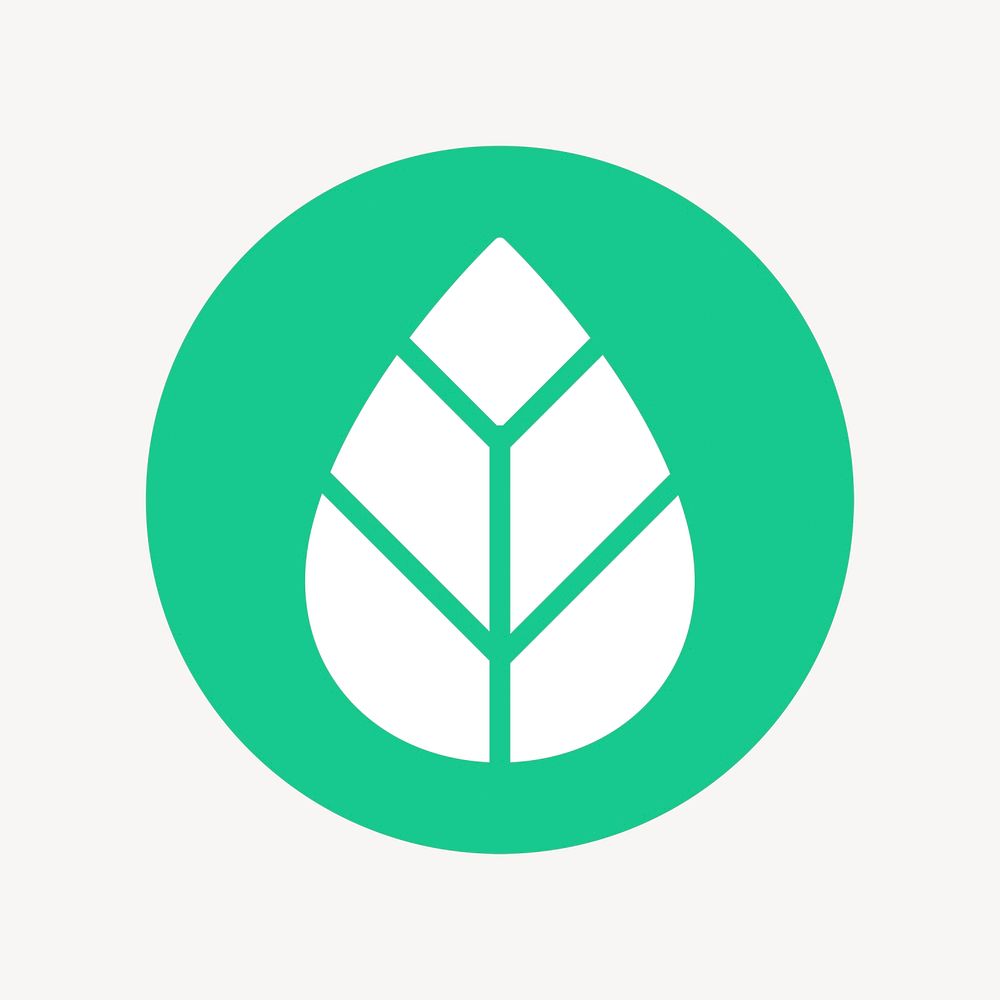 Leaf, environment icon, flat graphic