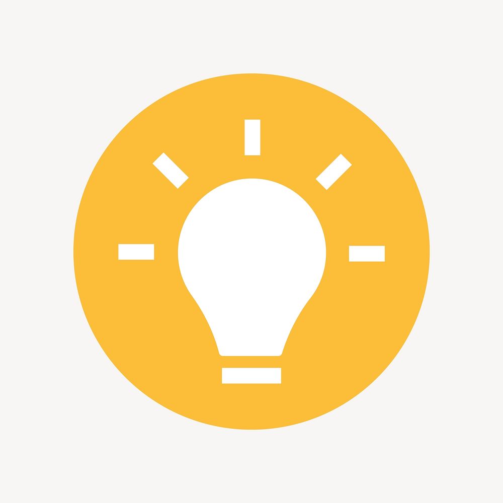 Light bulb icon, flat graphic vector