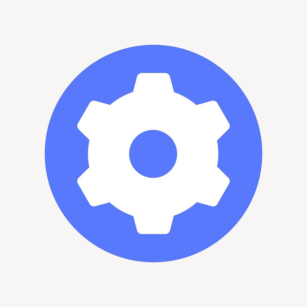 Cog, settings icon, flat graphic vector