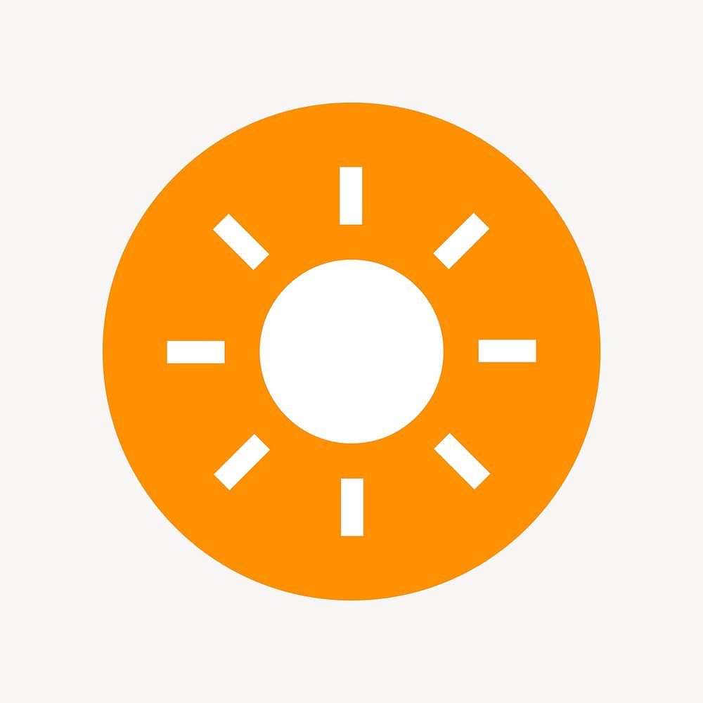 Sun, weather icon, flat graphic vector