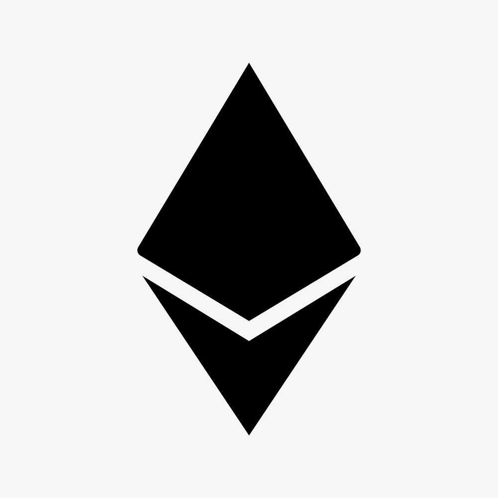 Ethereum cryptocurrency icon, flat graphic vector