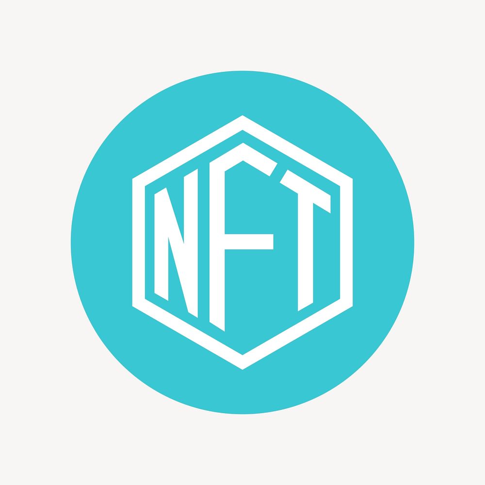 NFT cryptocurrency icon, flat graphic vector