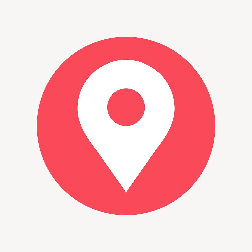 Location pin icon, flat graphic vector