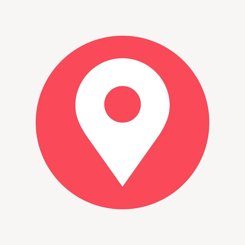 Location pin icon, flat graphic psd