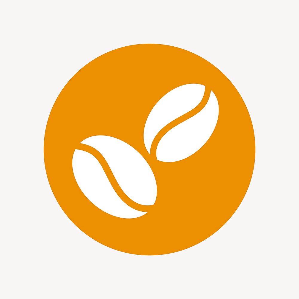 Coffee bean, cafe icon, flat graphic vector