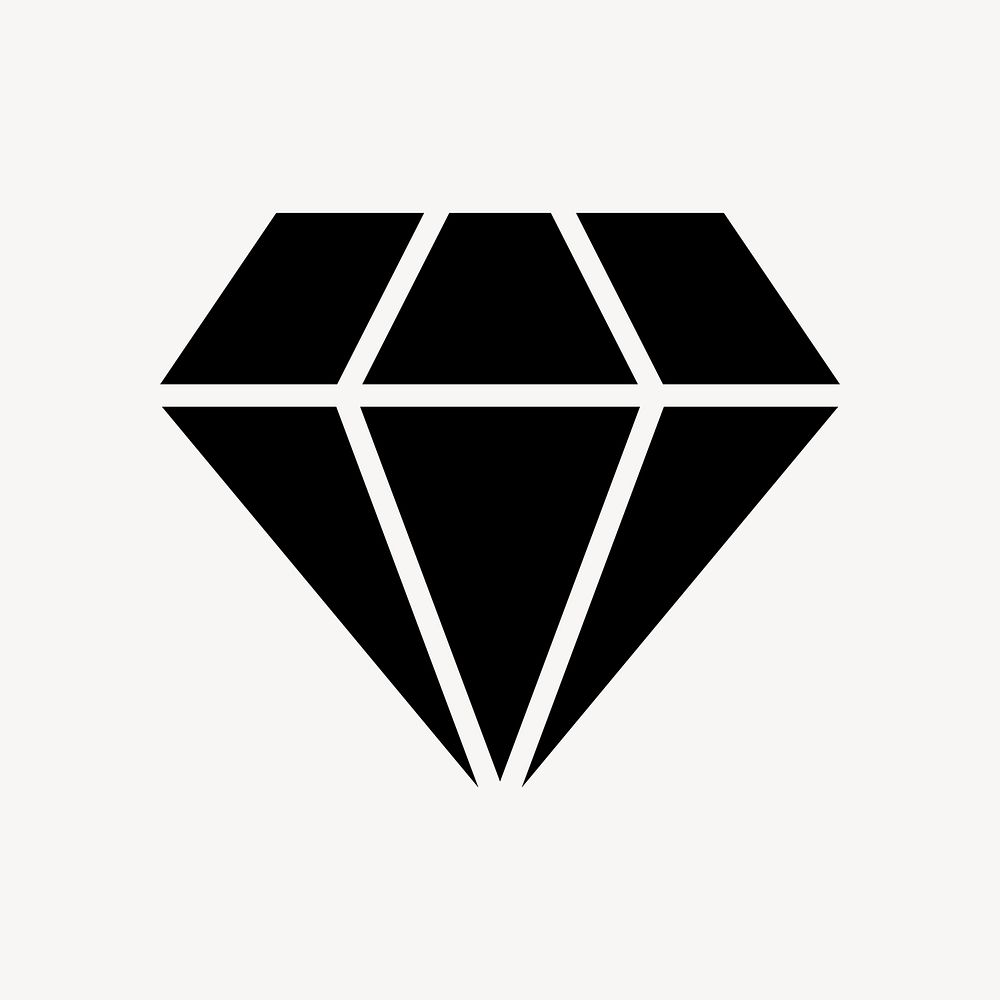 Diamond shape icon, flat graphic vector