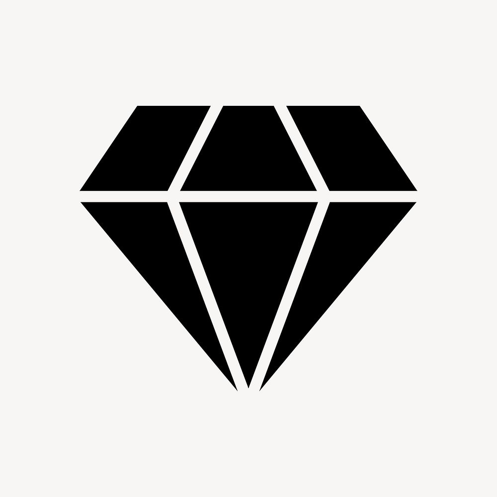 Diamond shape icon, flat graphic psd