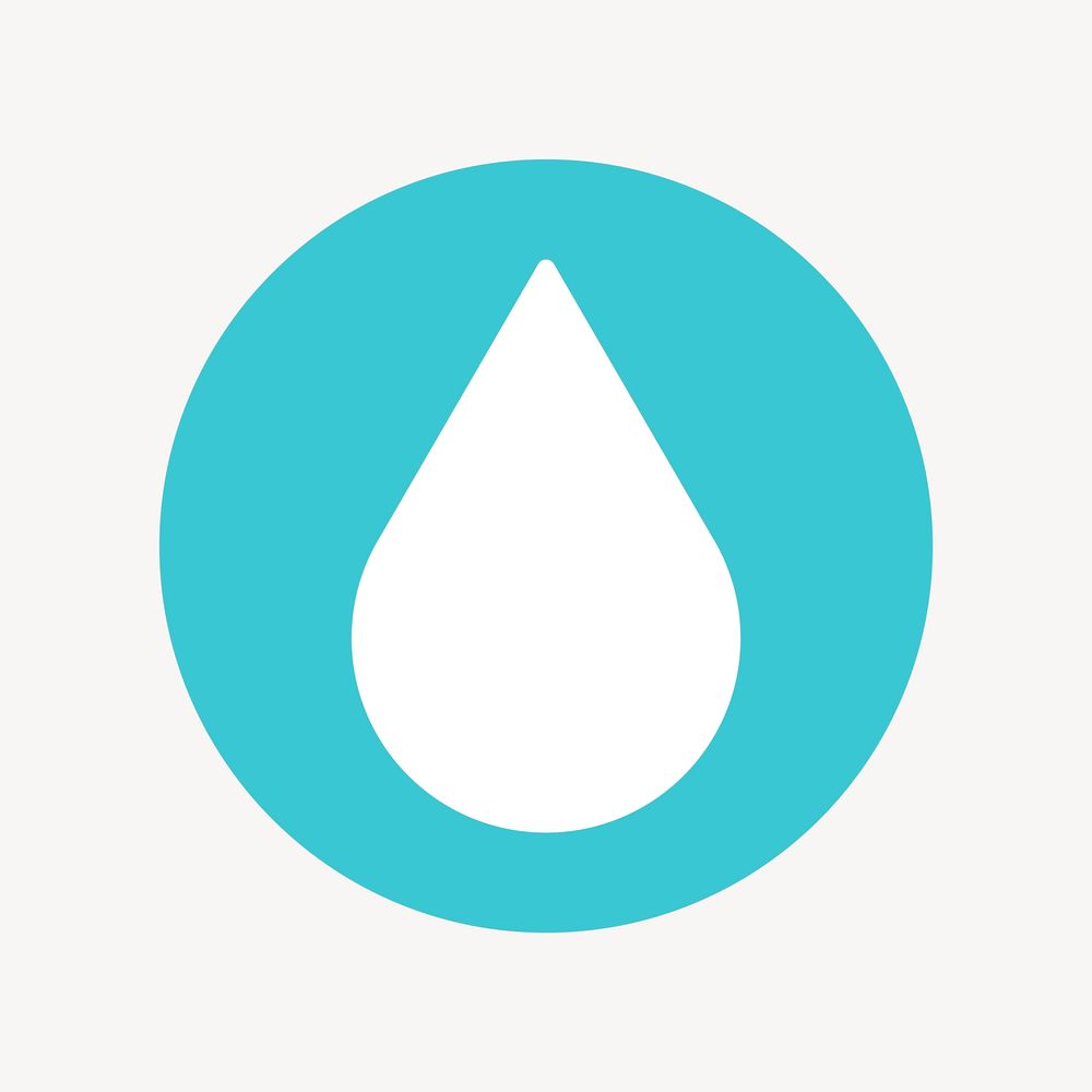 Water drop, environment icon, flat graphic vector