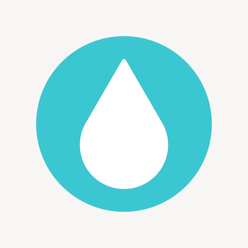 Water drop, environment icon, flat graphic psd