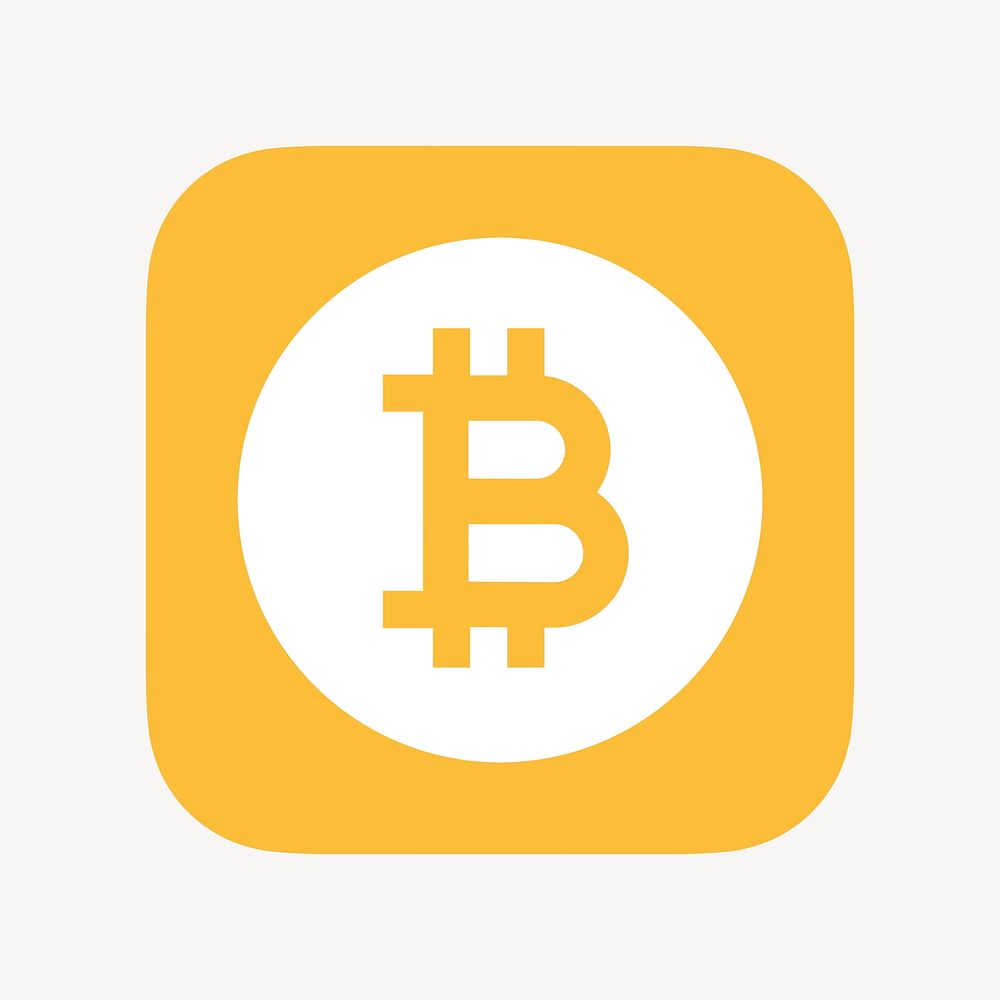 Bitcoin cryptocurrency icon, flat graphic psd