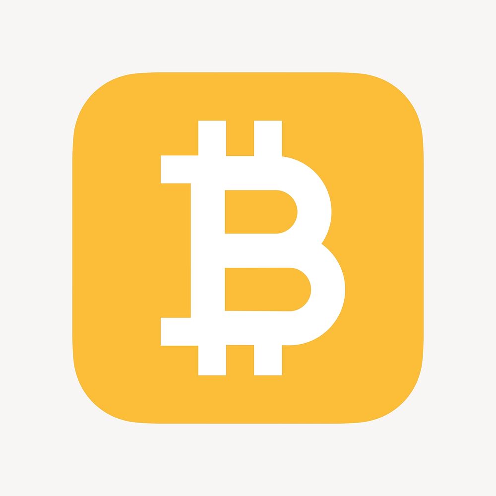 Bitcoin cryptocurrency icon, flat graphic psd