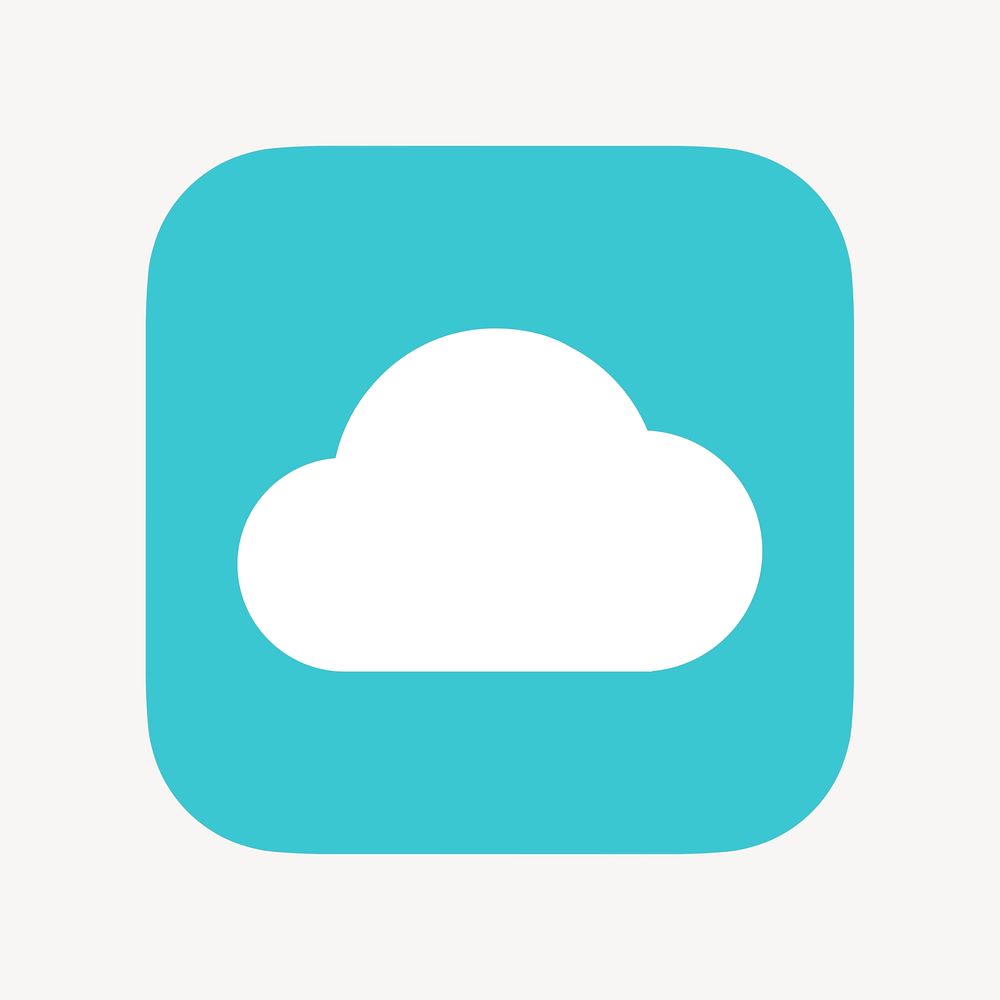 Cloud storage icon, flat graphic psd