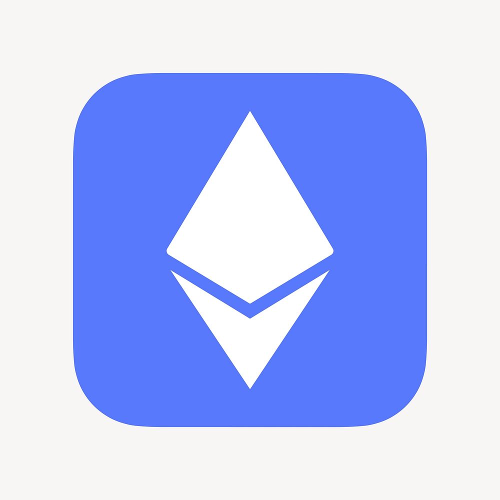 Ethereum cryptocurrency icon, flat graphic vector