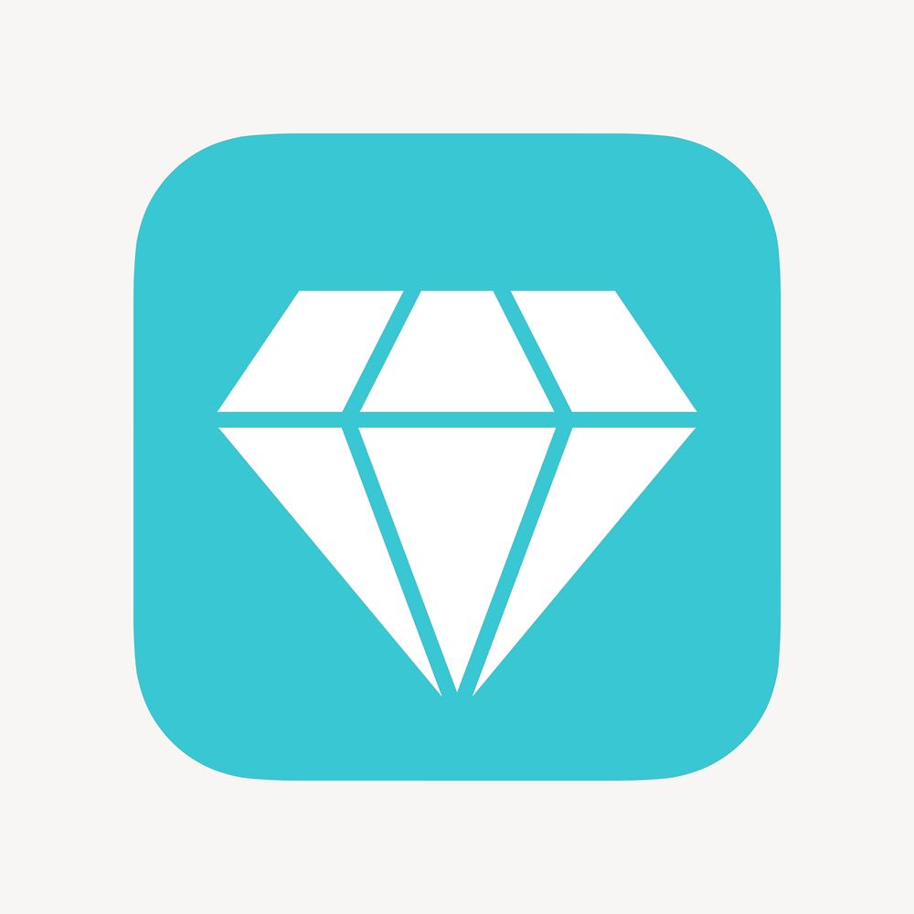 Diamond shape icon, flat graphic vector