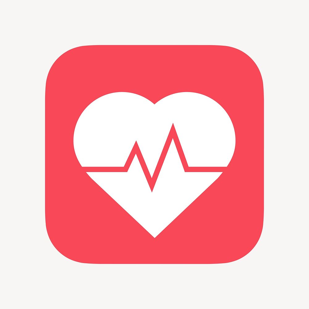 Heartbeat, health icon, flat graphic psd