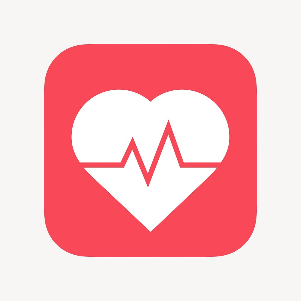 Heartbeat, health icon, flat graphic